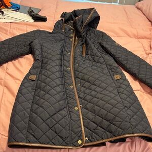 Ralph Lauren Black Quilted Jacket with Brown Accents
